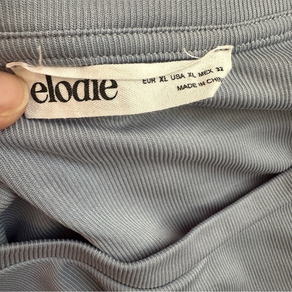 Elodie BUNDLE White Blue Ribbed Crew Neck Long Sleeved Body Suit XL - Picture 4 of 9